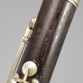 A clarinet, marked J Gras, Lille, 20th century.