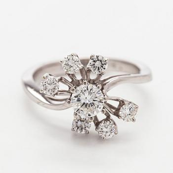 Ring, briljantslipade diamanter, 18K vitguld.