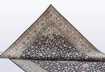 A carpet, silk Kashmir, ca 279 x 195 cm.