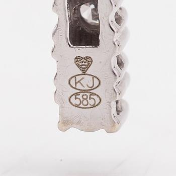 Necklace/pendant, cross, 14K white gold with diamonds totalling approx. 0.25 ct. Finnish hallmarks.