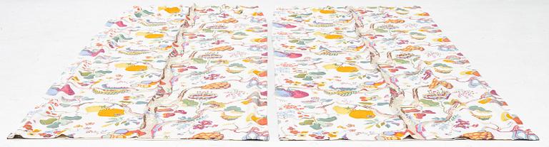 Josef Frank, a pair of 'Vegetable tree' curtains, Firma Svenskt Tenn, Sweden.