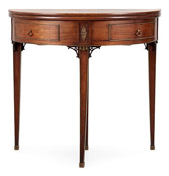 A late Gustavian late 18th Century mahogny card table.