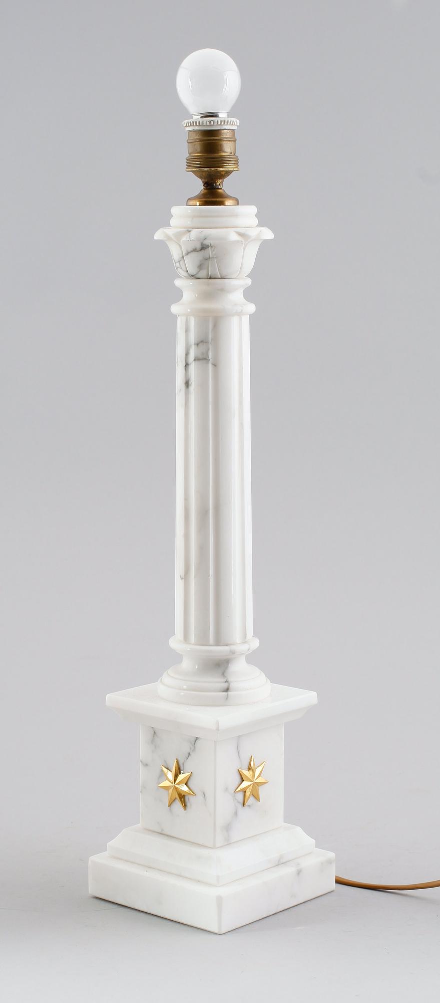 LAMPFOT, marmor, gustaviansk stil, 1900-talets mitt.