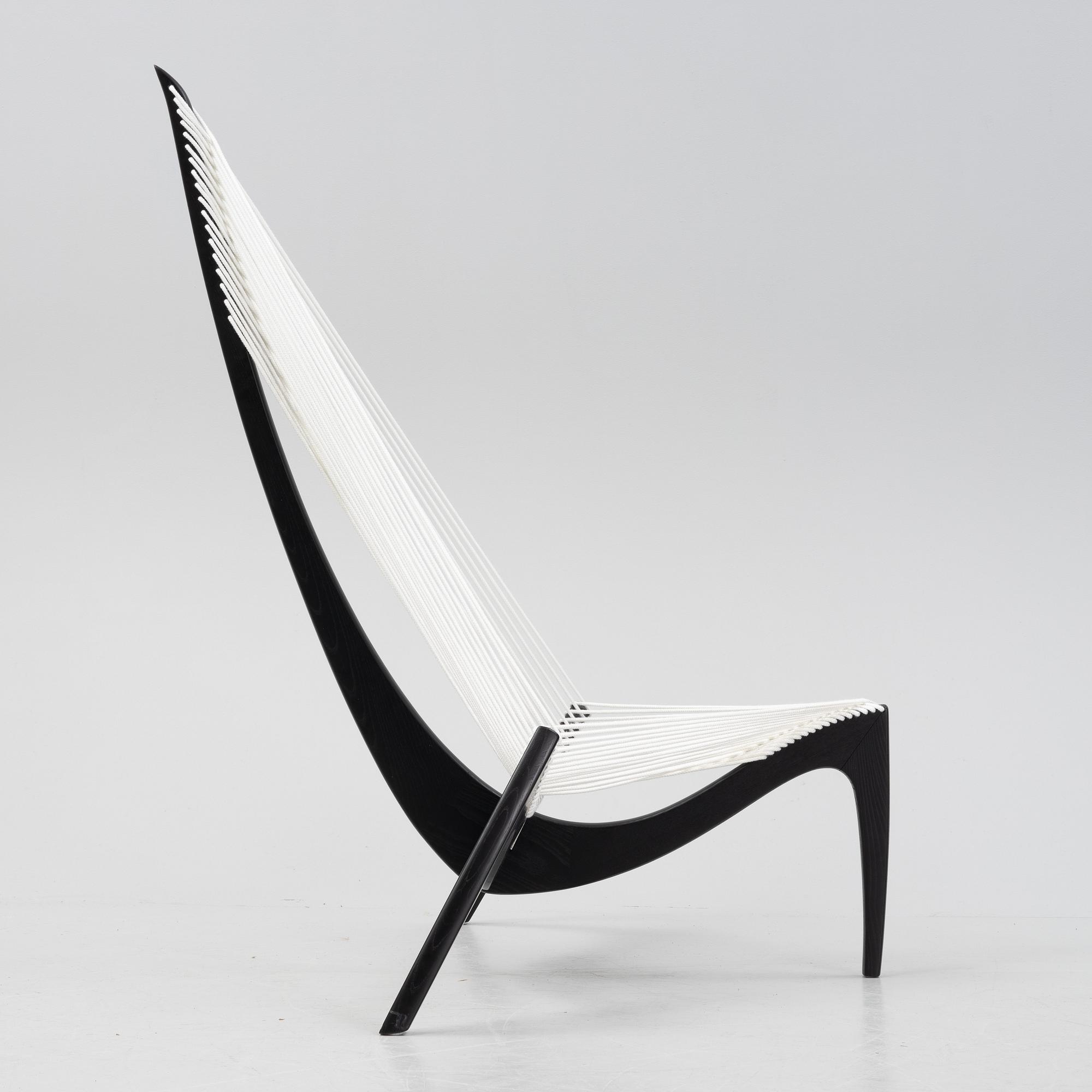 Jørgen Høvelskov, a 'Harp Chair' easy chair,  Christensen & Larsen, Copenhagen, Denmark, 1970's-80-'s.