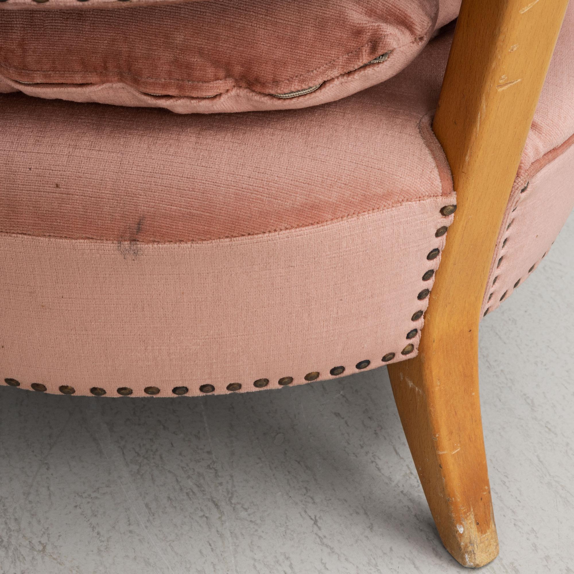 Otto Schulz, a pair of lounge chairs, Jio Möbler, Sweden, mid 20th century.