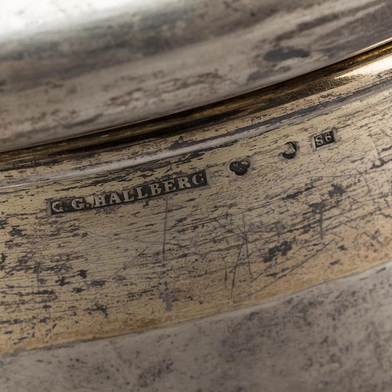 STOP, silver, barockstil, C.G Hallberg, Stockholm, 1896. Vikt ca 800 gram.