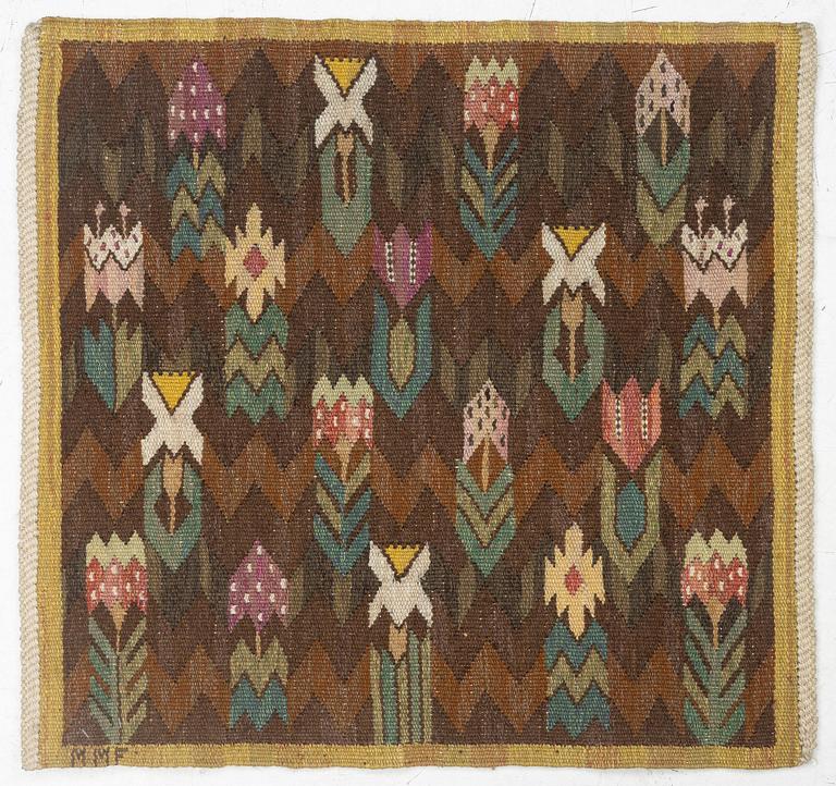 Märta Måås-Fjetterström, a textile, 'Täppan', tapestry weave, c. 66 x 68 cm, signed AB MMF.