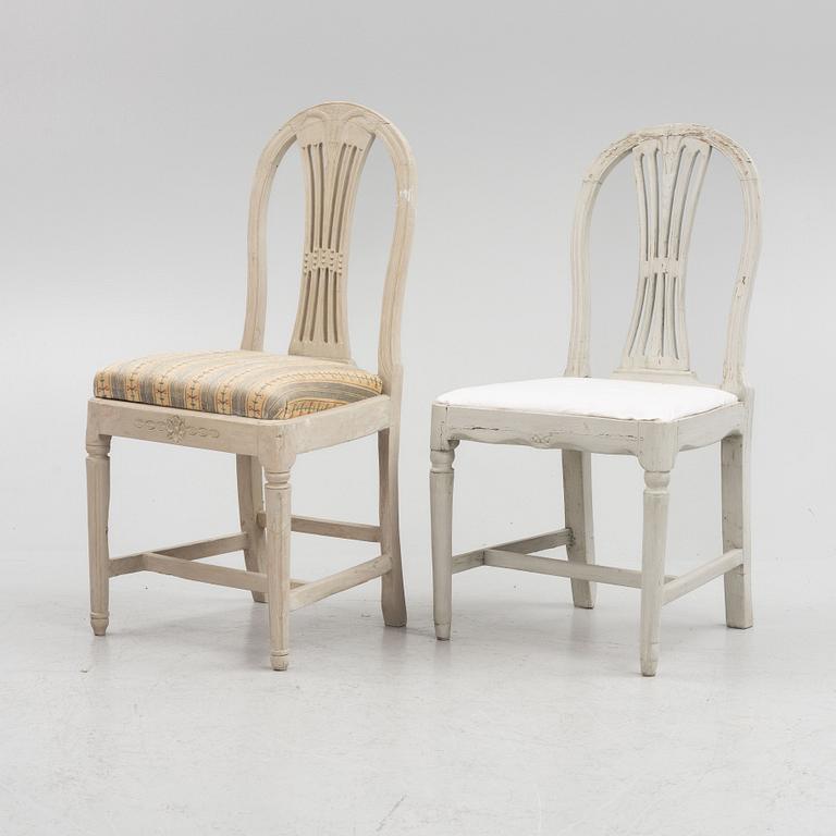 Chairs, two, ax model, late Gustavian, circa 1800.