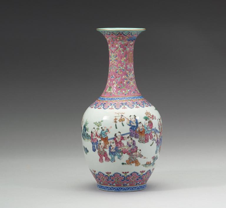 A famille rose vase, Qing dynasty, Daoguang mark and of the period (1821-1850).