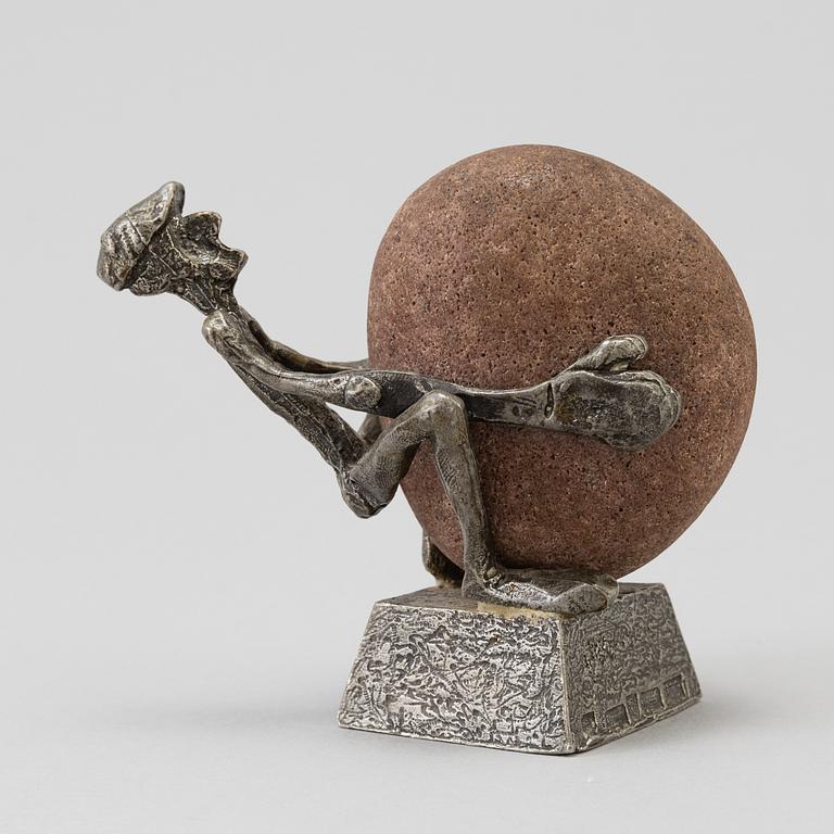 HENRY GUSTAFSSON, a stone and pewter sculpture, signed.