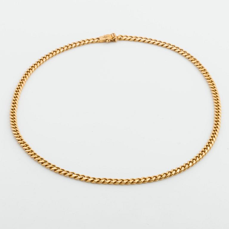 COLLIER 18K guld, pansarlänk, 40,7 g.