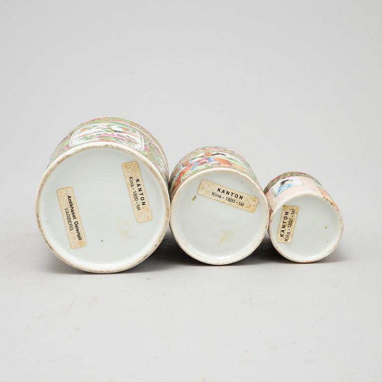 Parti porslin, sex delar, Kina, Kanton, 1800-tal samt1900-tal.