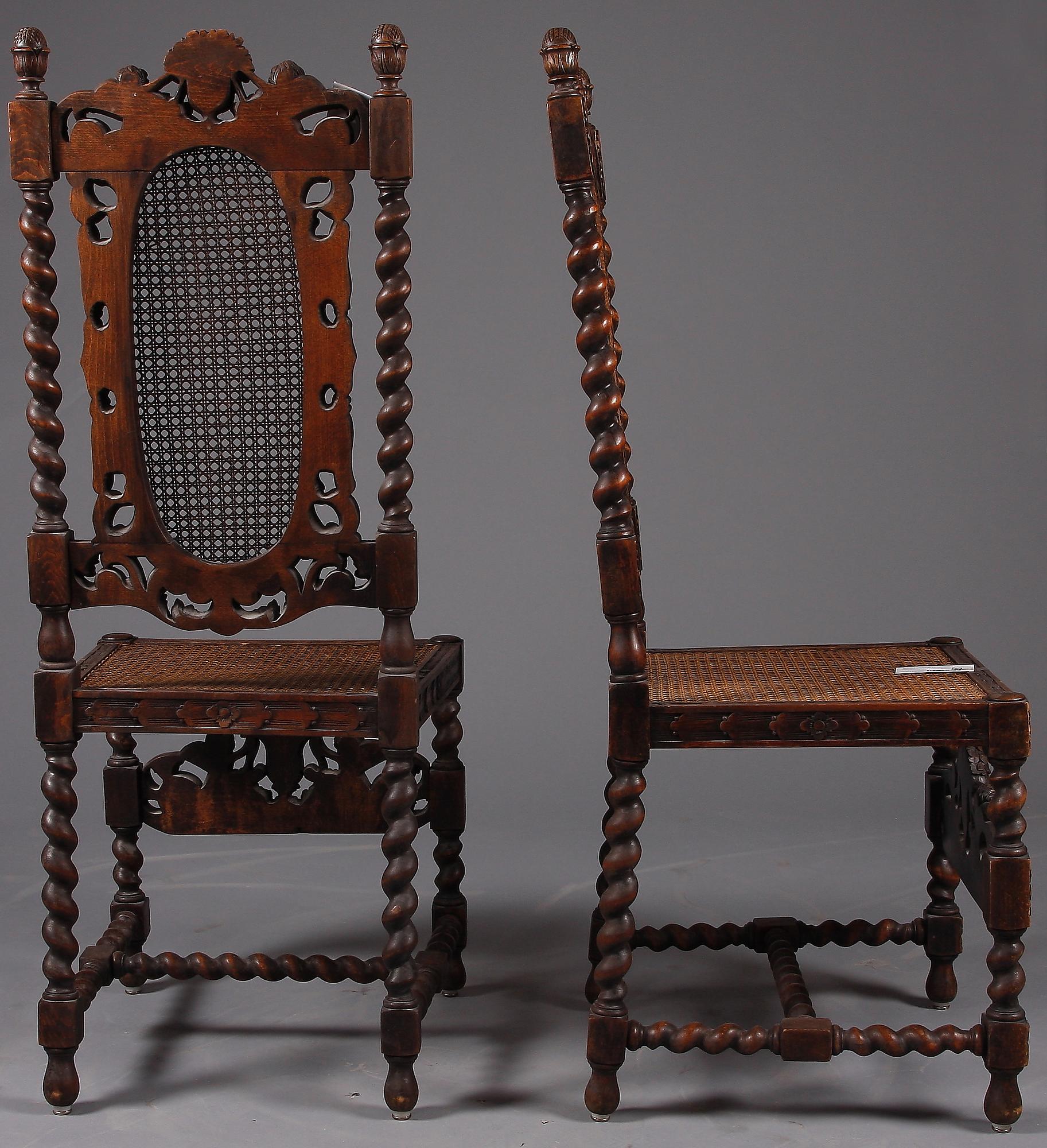 STOLAR, ett par barockstil, 1800-talet andra hälft.