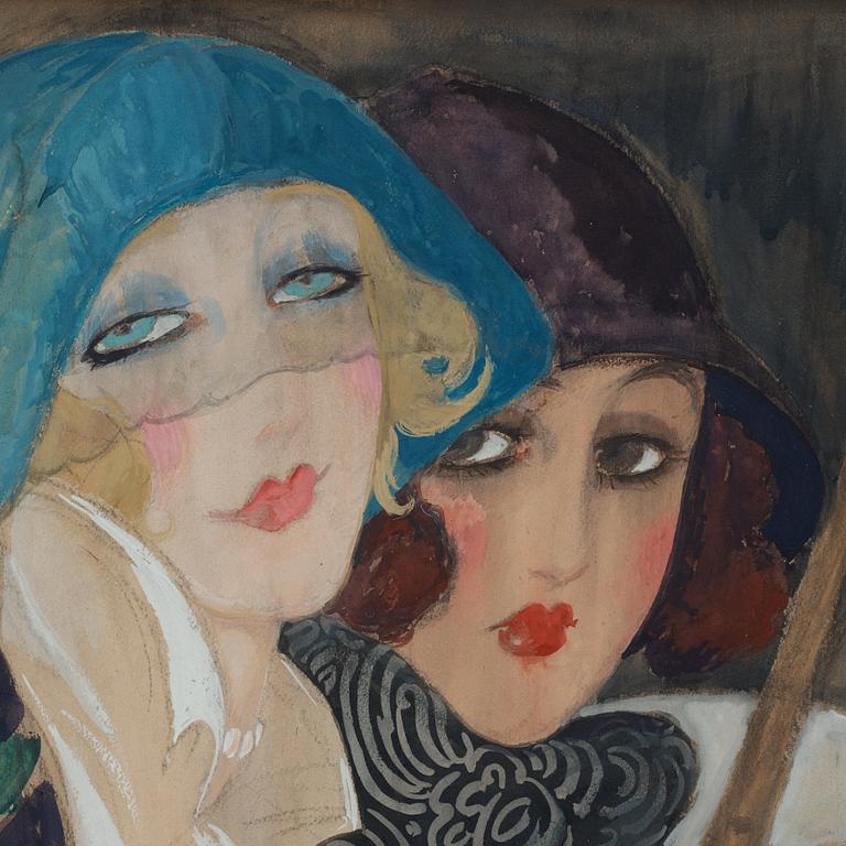 Gerda Wegener, Three women under an umbrella.