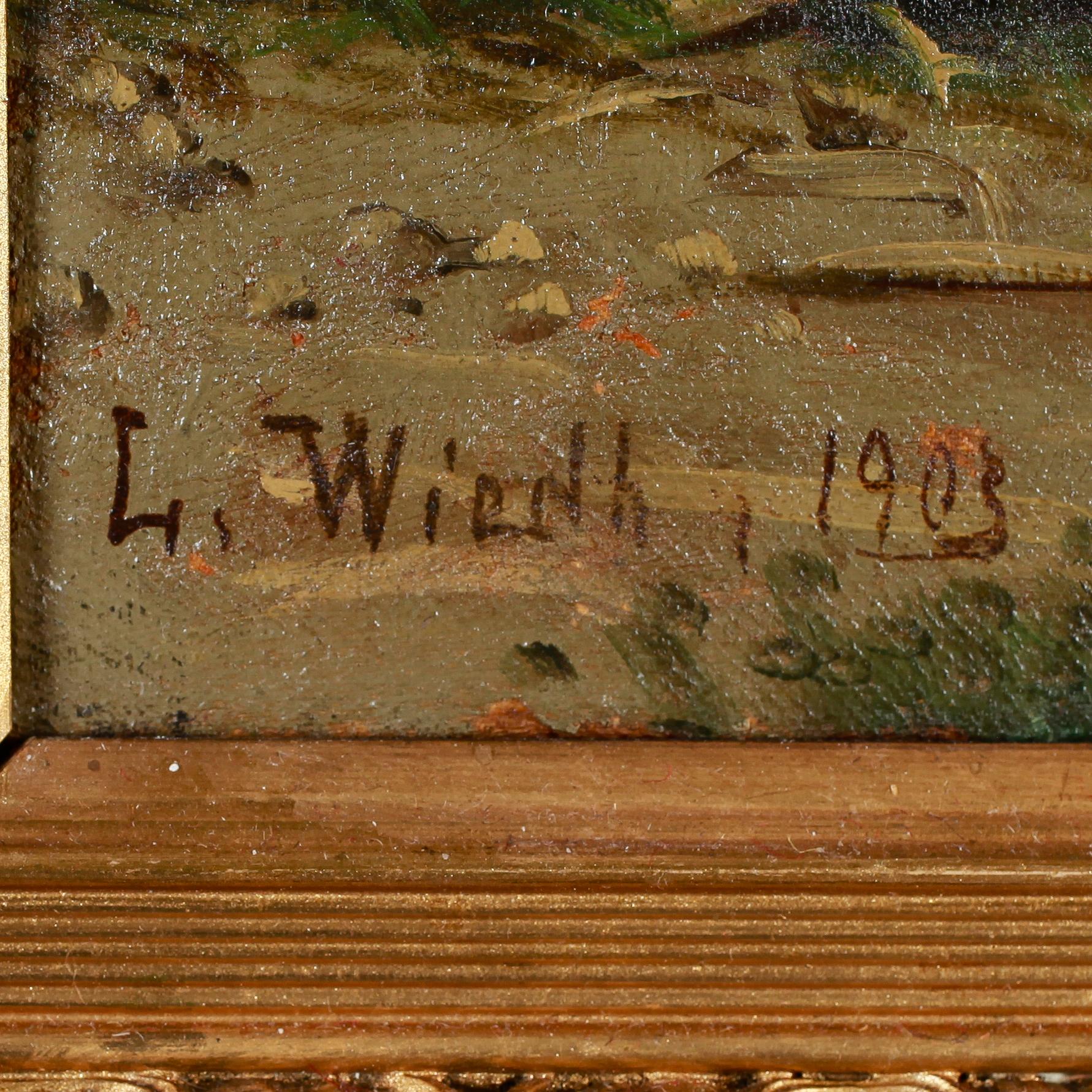 LEONARD WIEDH, 2 st, oljor på duk, en signerad och daterad 1903.