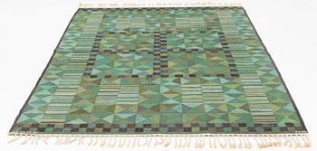 Marianne Richter, a carpet, "Rubirosa, grön", flat weave, ca 294 x 180 cm, signed AB MMF MR.