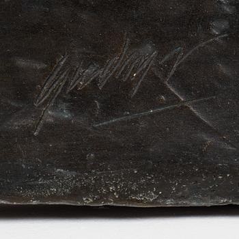 Gudmar Olovson, relief/sculpture. Signed. Numbered. Foundry mark. Bronze, height 80 cm, length 62 cm.