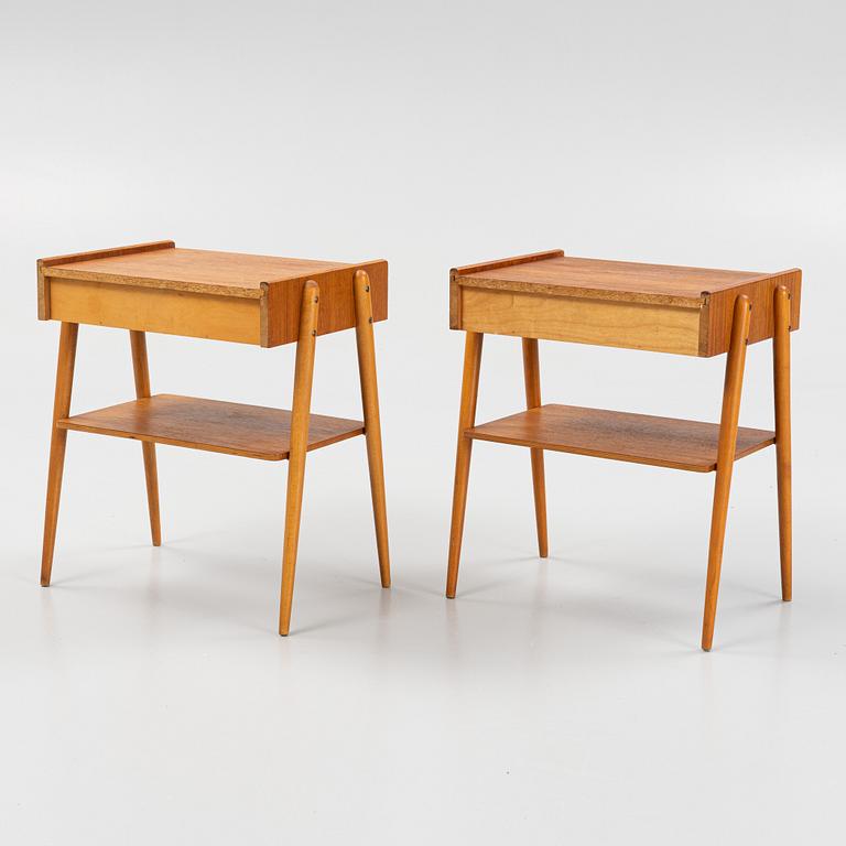 A pair of bedside tables, Carlströms & Co Möbelfabrik, Bjärnum, 1950's/60's.