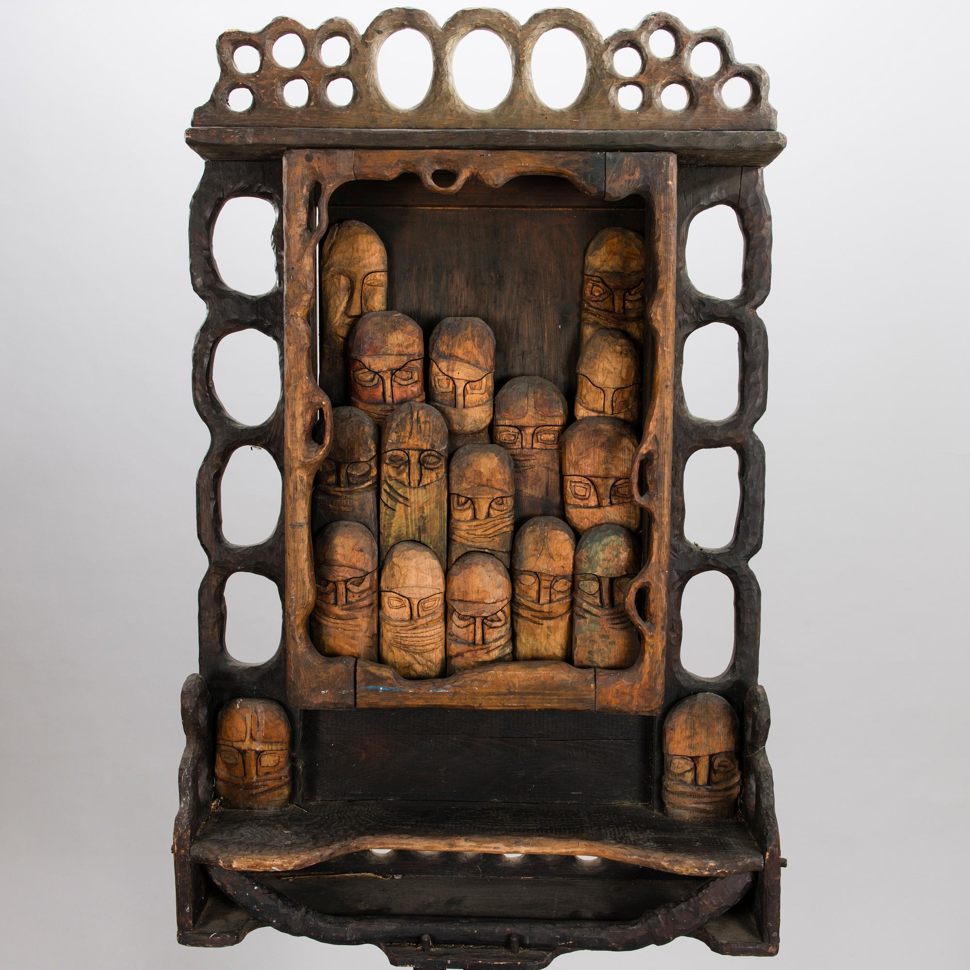 KOSTI AHONEN, sculpture, wood, signed.