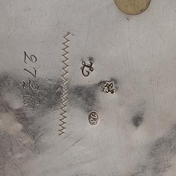 A Swedish 18th century 7 piece silver toilet service, mark of Johan Lorenz Starin, Stockholm 1736.