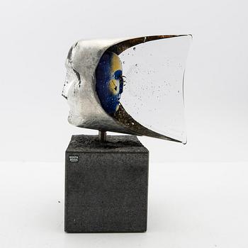 Bertil Vallien, sculpture, glass, "Janus" Limited Edition, Kosta Boda.