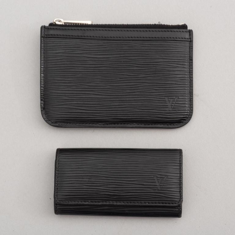 Louis Vuitton, a black Epi coin purse and key holder, 2012-18.