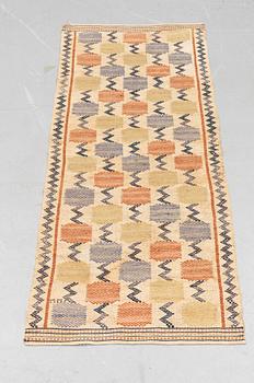 Märta Måås-Fjetterström, A textile, "Skaftblomman", flat weave, ca 131,5 x 47 cm, signed MMF.