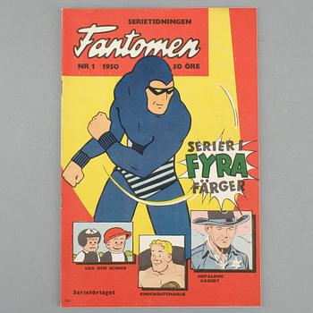 SERIETIDNING, "Serietidningen Fantomen", nr 1, 1950. Serieförlaget, Åhlén & Åkerlunds Offsettryckeri, Stockholm.