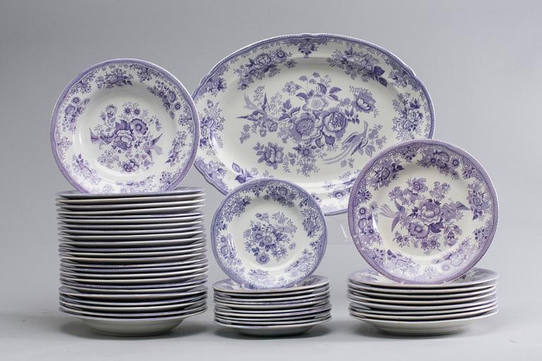 SERVIS, ca 46 dlr, "Asiatic Pheasants", Gustavsberg omkring 1900, flintgods.