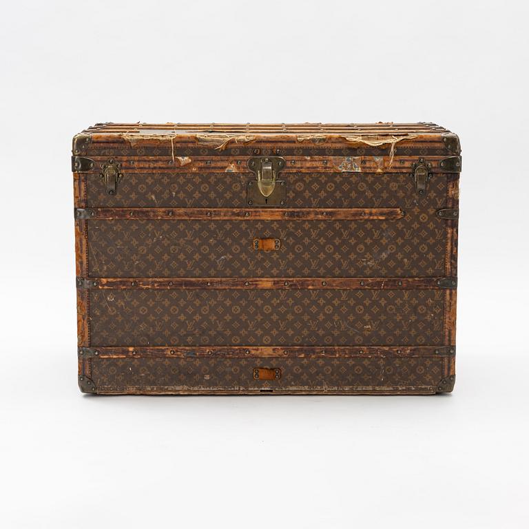 Louis Vuitton, a monogram canvas trunk from around year 1900.