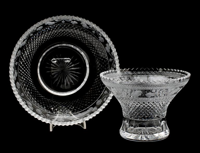 SKÅL PÅ FAT, kristall, 1900-tal.