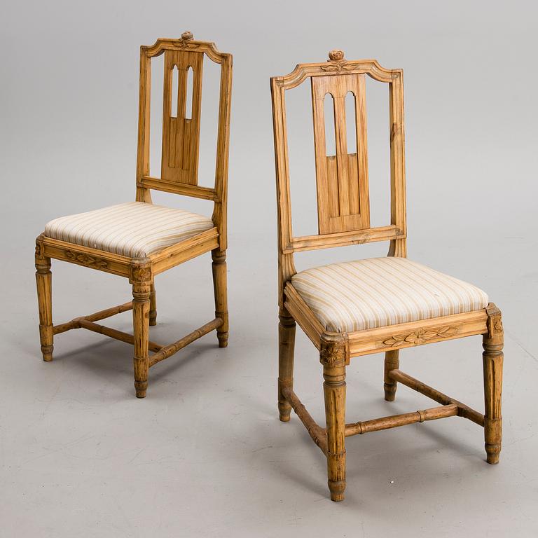 A pair of 18th century Gustavian chairs.