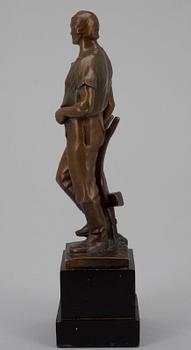 SKULPTUR, patinerad metall, signerad Müller, stämpelmärkt KKKE Wien, numrerad 136. 1900-talets första hälft.