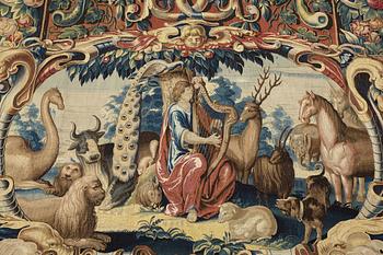 VÄVD TAPET, "Orphée jouant pour les Animaux", norra Nederländerna 1600-talets förra hälft - omkring 1600-talets mitt,