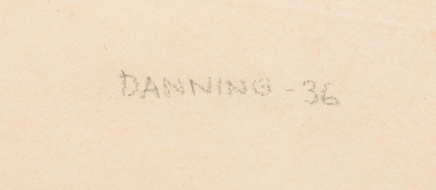 ALF DANNING, piirros ja vesiväri, signeerattu ja päivätty -36.