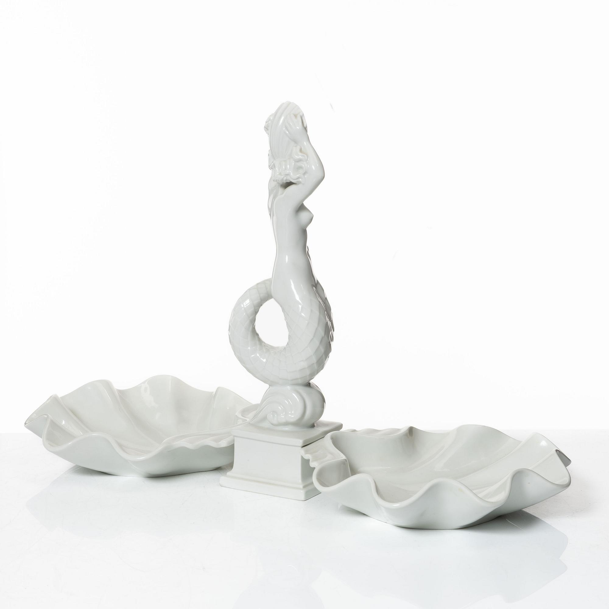 Harald Salomon, Figurines and bowls, 5 pieces, porcelain, Rörstrand.