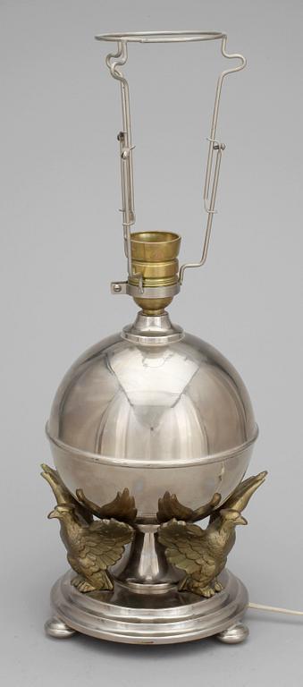 BORDSLAMPA, metall, Art Déco, 1900-talets första hälft.