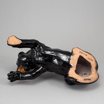 A earthenware sculpture, Deruta Italy, second half of the 20th century, signed and numbered 25/75.