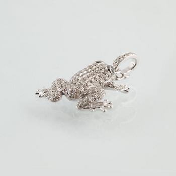 HÄNGE, 18K vitguld med 126 briljantslipade diamanter, 0.58 ct. Vikt 2,5 gram.