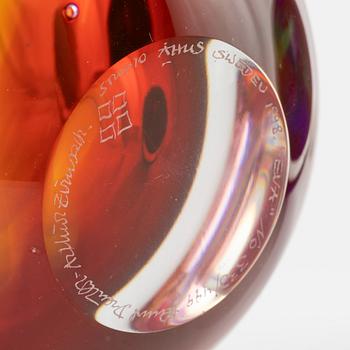 Hanne Dreutler & Arthur Zirnsack, two signed glass sculptures, Fyrklövern Studio Åhus.