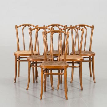 A SET OF SIX BENTWOOD THONET CHAIRS.