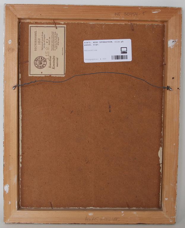 HUGO ÖFVERSTRÖM, olja på pannå, sign.