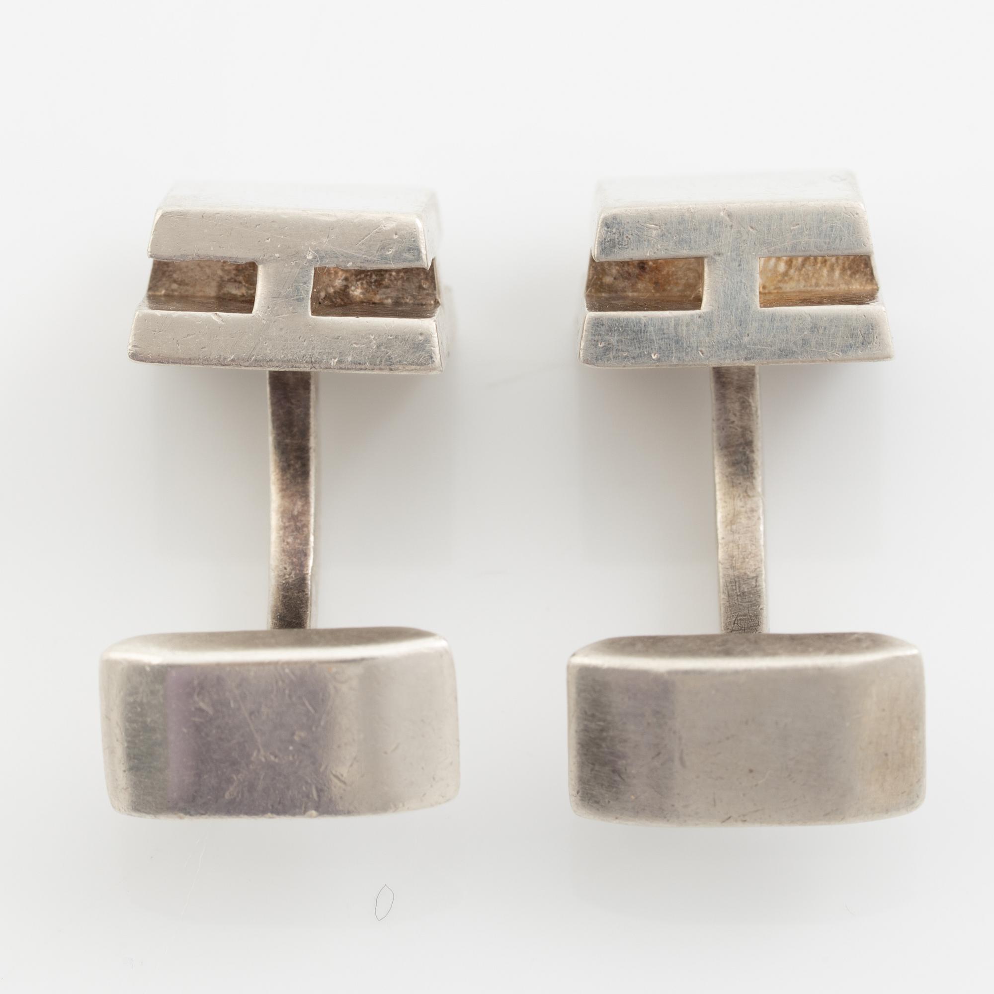Hermès, manschettknappar, sterling silver.