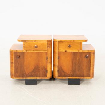Bedside tables, a pair, Art Deco, first half of the 20th century.