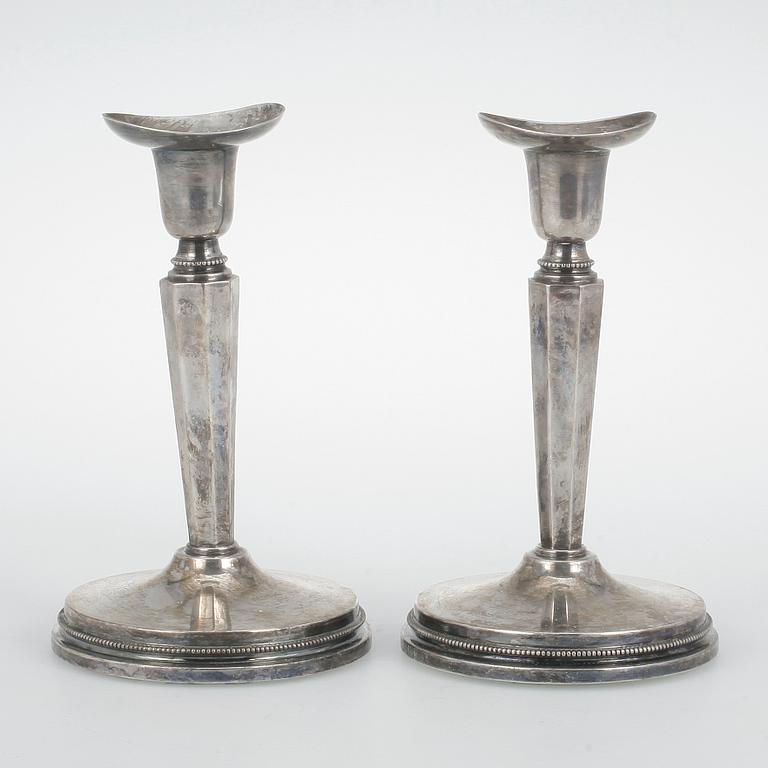 LJUSSTAKAR, ett par, silver, MGAB, Uppsala, 1957.