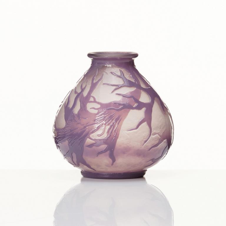 Gunnar G:son Wennerberg, an Art Nouveau cameo glass vase, Kosta, Sweden.