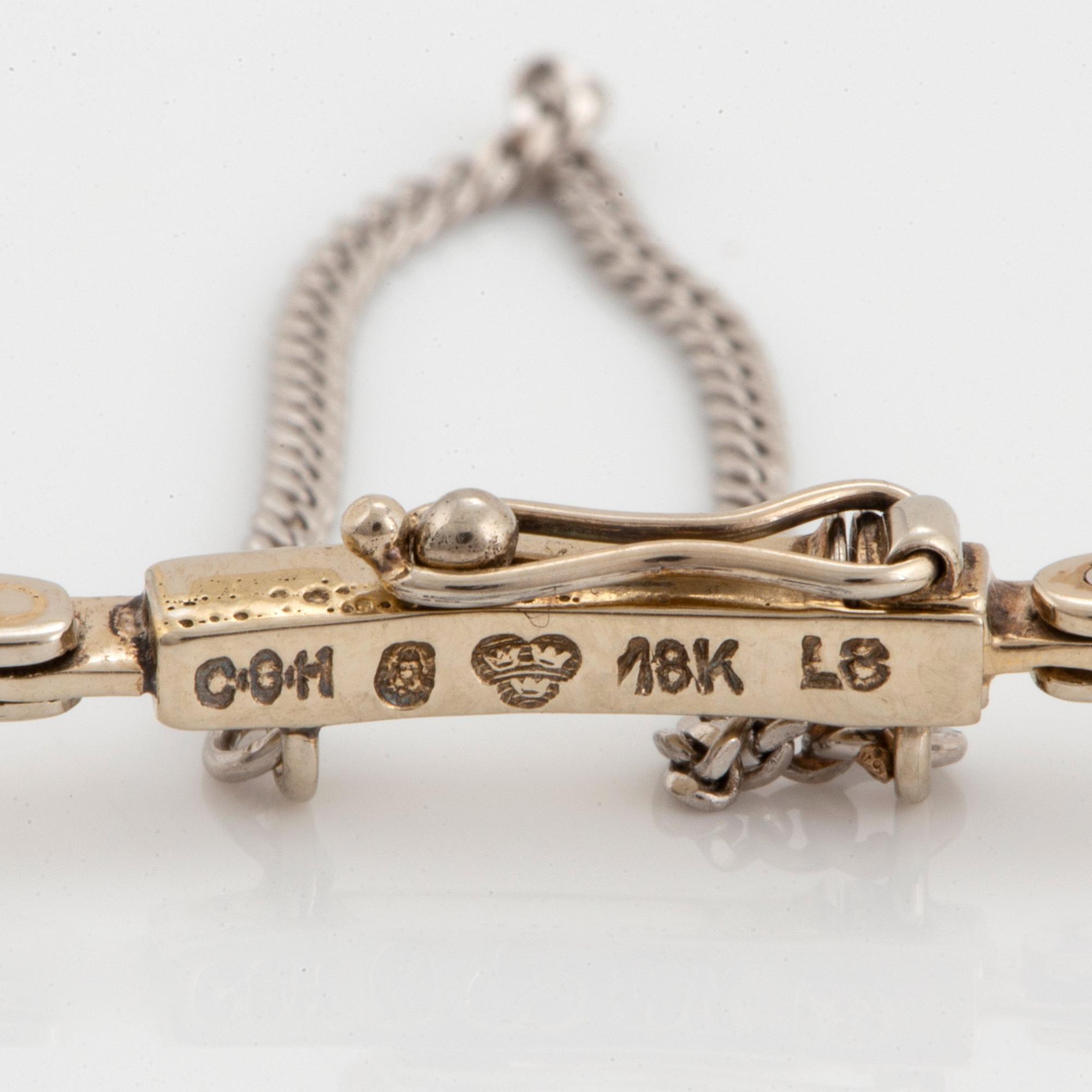 Armband 18K guld och vitguld med gammal- och åttkantslipade diamanter av CG Hallberg.
