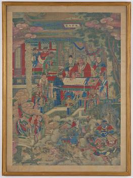 A large painting by anonymous artist, Qing dynasty, 18/19th century.