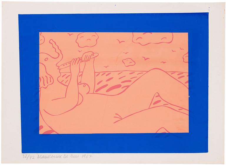 Marie-Louise Ekman, two serigraphs signed and dated 1967.