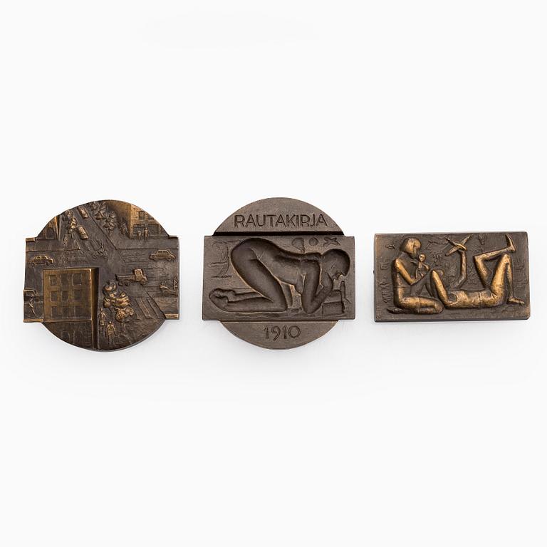 Kauko Räsänen, medalj, "Rautakirja 1910", signerad Kauko Räsänen 1985.